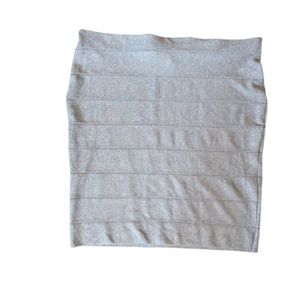 Lane Bryant Metallic Silver Stretch Bandage Skirt